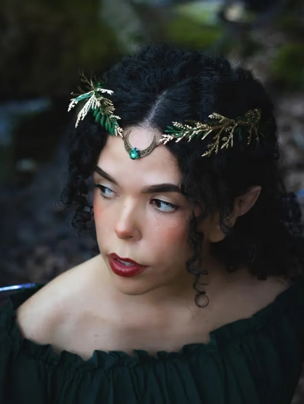 Mostory NWT Forest Fairy Crown Moon Gem Renfaire Headband Elven Crown Cosplay